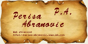 Periša Abranović vizit kartica